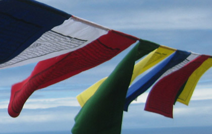 Tibetan prayer flags handmade in Kathmandu Nepal
