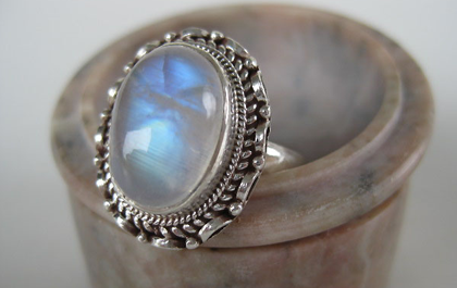 Sterling silver gemstone rings in moonstone, and much more